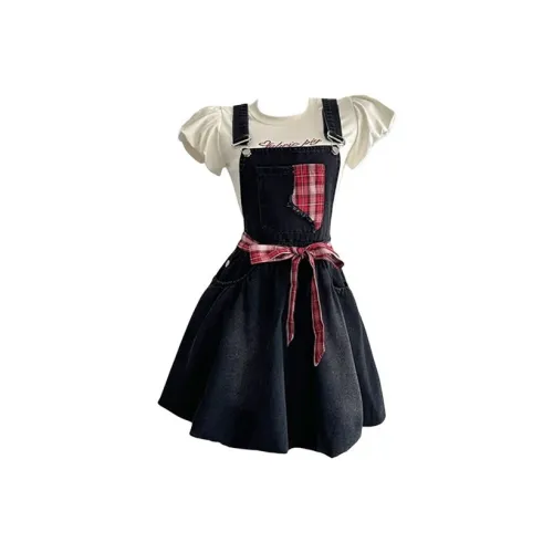 HUINIAN Белая рубашка T + черная юбка-тюльпан, комплект женской одежды