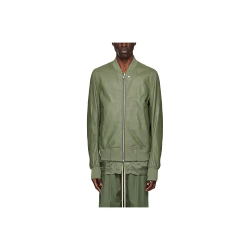 RICK OWENS совместный бренд RO кожаная куртка мужская зеленая