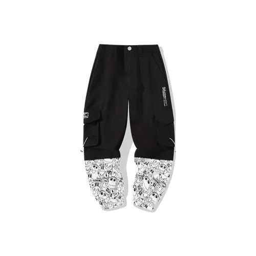 LAMLICKA x YINYUEXIONGMAO Повседневные брюки Унисекс Черный