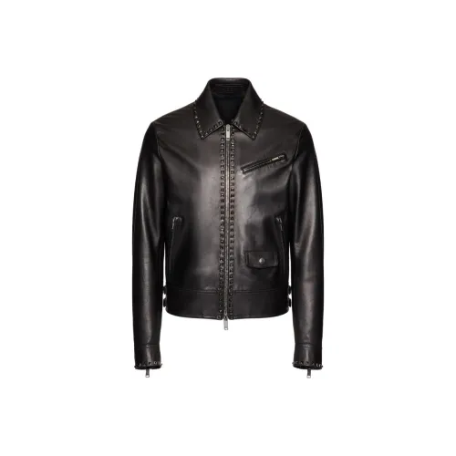 Valentino Черные Мужские Кожаные Куртки