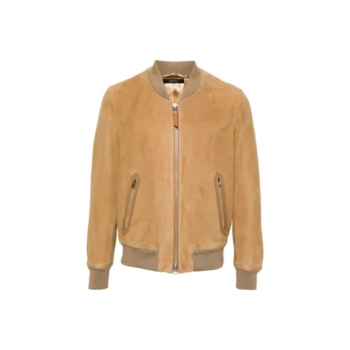 TOM FORD SS24 Кожа Куртка Мужская Хаки