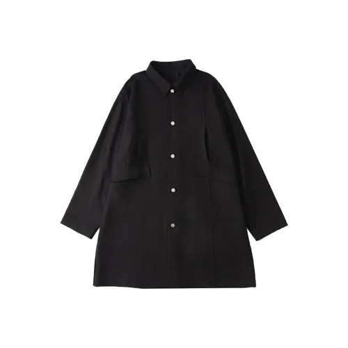 DECESOLO Черно-серый цвет унисекс тренч