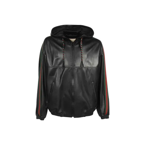 GUCCI SS23 Кожа Куртка Мужская Черная