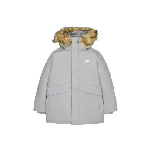 New Balance совместный бренд Повседневный пуховик Мужской Светло-серый