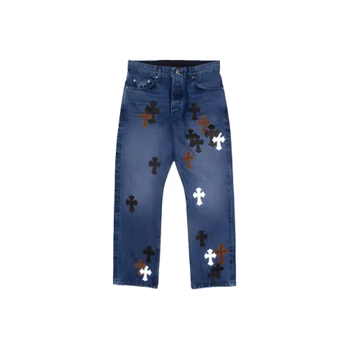 Chrome Hearts SS23 Джинсы Мужские Синие