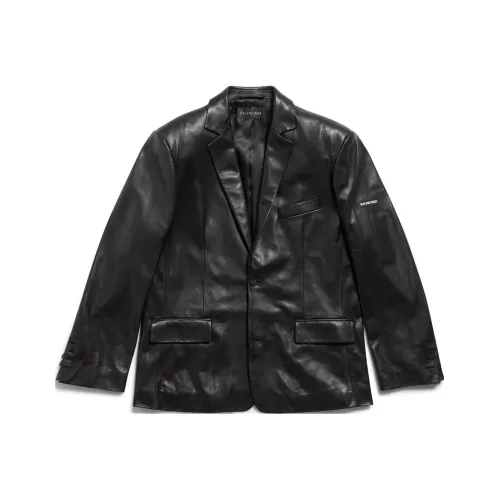 Balenciaga Черные Мужские Кожаные Куртки