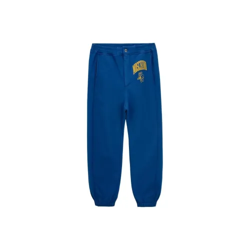MOSCHINO Blue Men's Knitted Training Pants MOSCHINO Синий Мужские Вязаные Спортивные Штаны