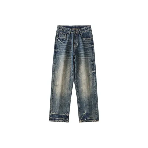 JFU Синий Мужские Джинсы