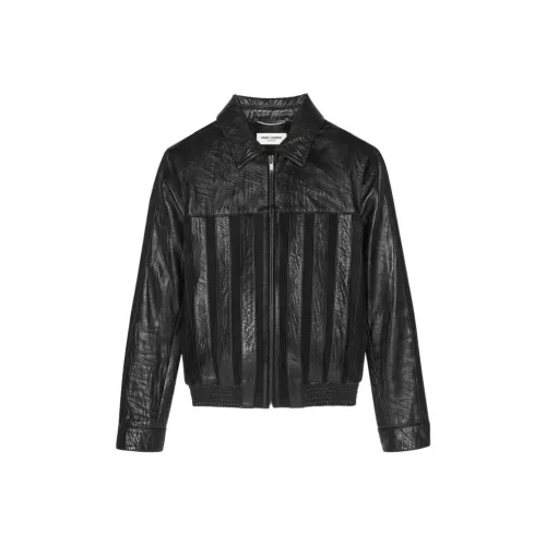 SAINT LAURENT FW22 Кожаная куртка мужская черная
