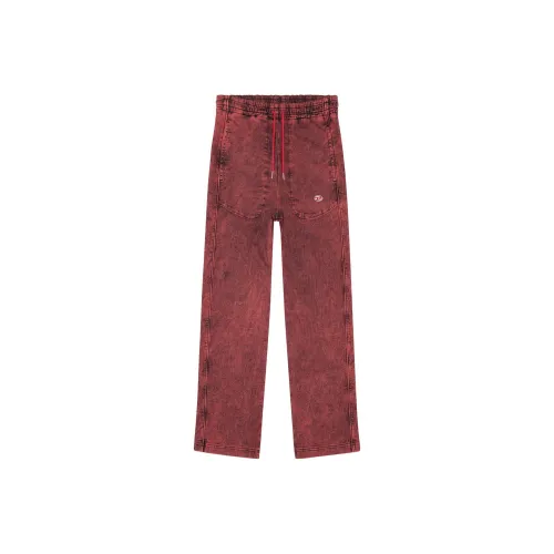 DIESEL Rust Red Men's Knitted Training Pants DIESEL Ржаво-красные мужские вязаные спортивные брюки