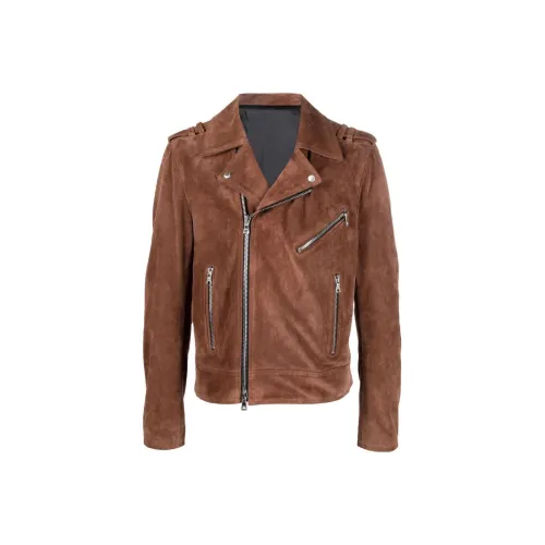 BALMAIN Умбра Мужские Кожаные Куртки