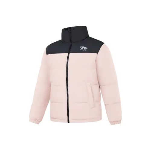 QIAODAN Cozy Nest Пуховик Унисекс Белый персик Розовый