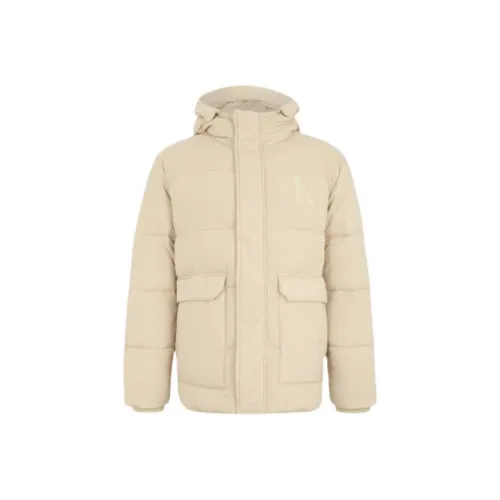 CALVIN KLEIN Хлопковый пуховик Зимний Мужской Бежевый Желтый