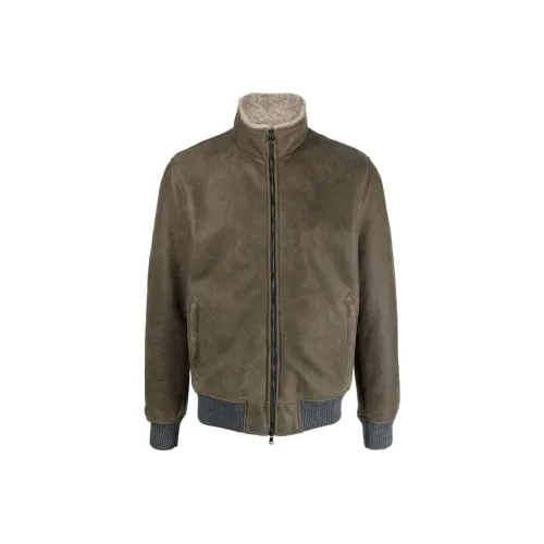 BARBA Moss Green Мужские Кожаные Куртки