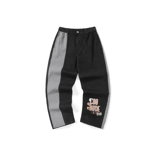 BIRDTALK Черно-серый цвет унисекс джинсы