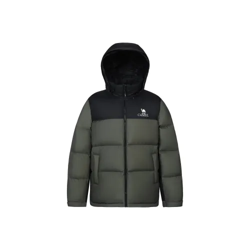 CAMEL Цветовой блок Пэчворк Воротник-стойка Windproof Hooded Водонепроницаемый Утолщенный Теплоизоляционный Пуховик Унисекс