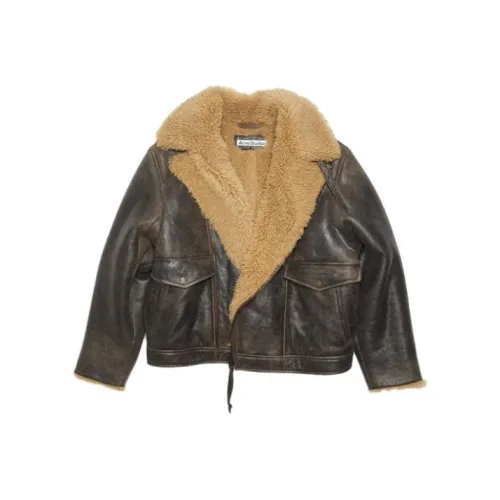 Acne Studios Коричневый Мужская Кожаная Куртка