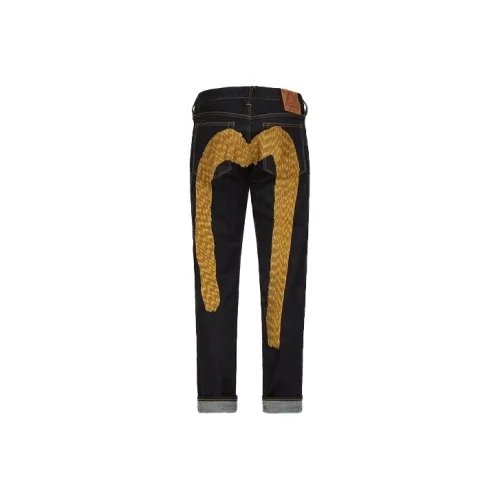 EVISU Узкие брюки джинсы мужские джинсовый синий