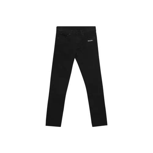 Off Белый Черный Мужские Джинсы