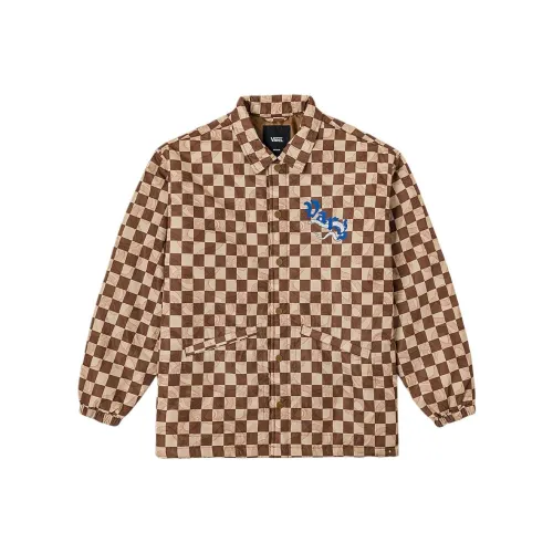 VANS LT Хлопковый пуховик Унисекс Коричневый Шахматный узор