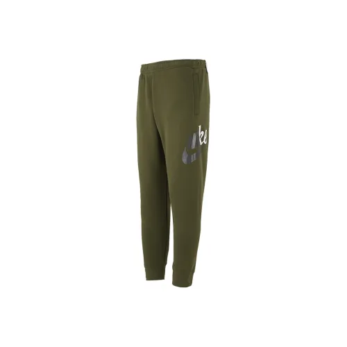 Nike Olive Men's Knitted Training Pants Nike Оливковые мужские вязаные тренировочные штаны