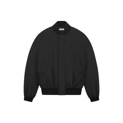 Fear Of God SS24 Season 8 Collection Двойной Layer Шелк Bomber Куртки Пальто Унисекс Черный Черный