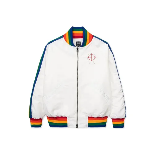 Brain Dead RECORDS Вышитый Сатин Клуб Куртка Куртки Пальто Унисекс Белый