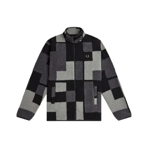 FRED PERRY Pixel Borg Fleece Куртки и Пальто Мужской Черный