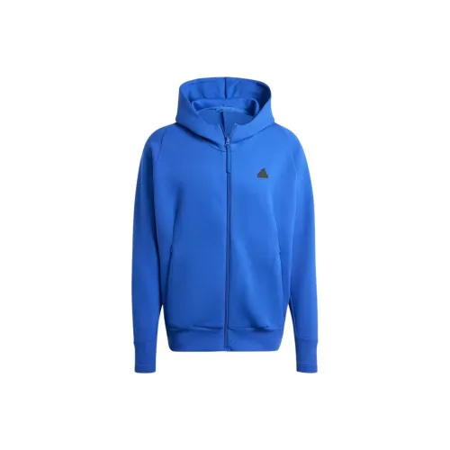 Adidas Z.N.E. Premium Full Zip С капюшоном Дорожка Куртка Куртки Пальто Мужской Синий