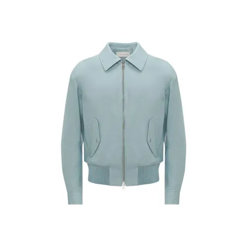 Alexander McQueen SS23 Кожа Куртка Мужская Синяя