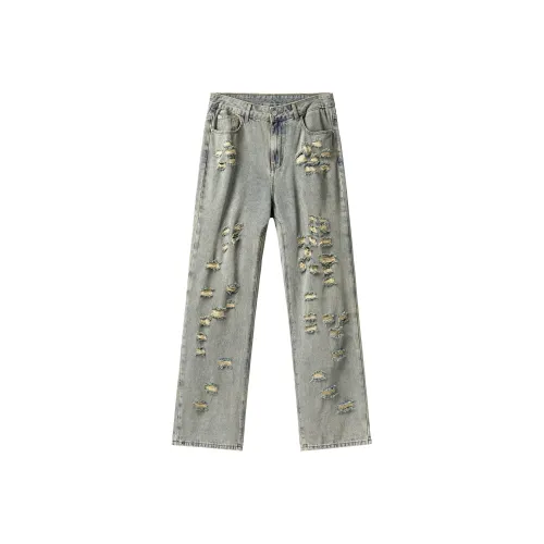 XINYINSU SS24 Джинсы Унисекс Желтый Грязь