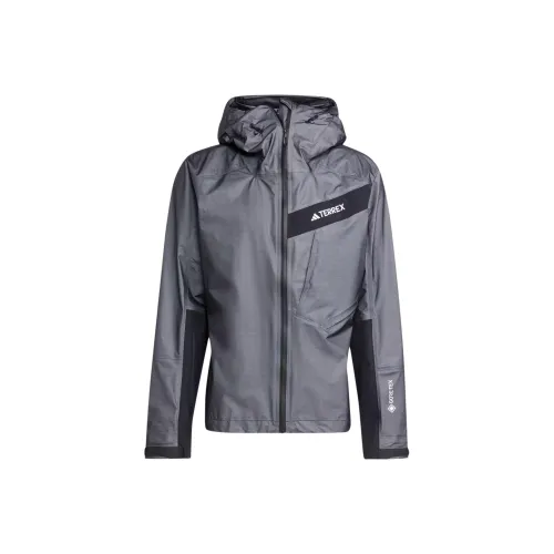 adidas Terrex Techrock Свет Gore Tex Active Jacket Куртки Пальто Мужской Угольно-черный