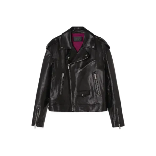 VERSACE Мужские черные кожаные куртки