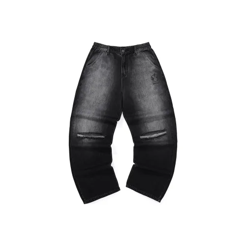 GENANX Унисекс Джинсы Черно-серого Цвета