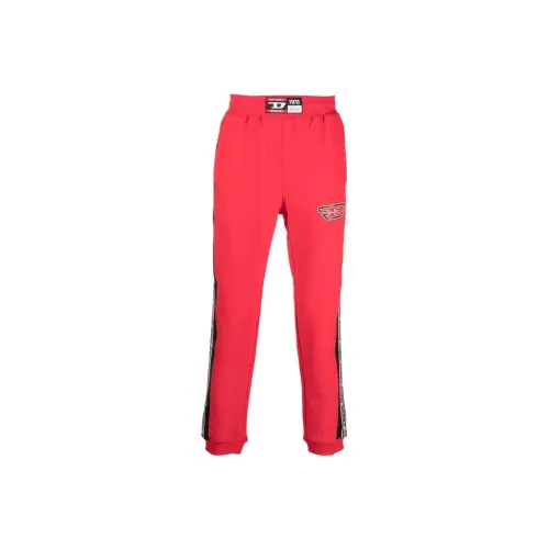 DIESEL Red Men's Knitted Training Pants DIESEL Красные Мужские Вязаные Спортивные Штаны