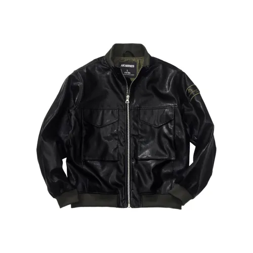 AKCLUB Кожа Куртка Мужская Черная
