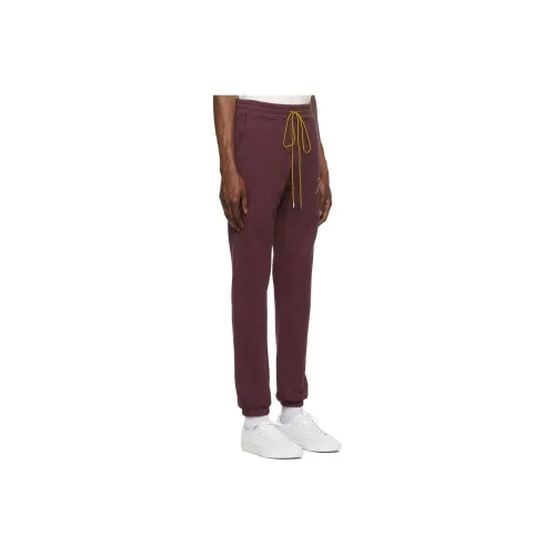 RHUDE Мужские вязаные тренировочные штаны бордового цвета