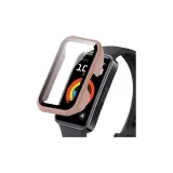 [Вишневый цветок Розовый] Чехол из закаленного стекла и кожаный комбо для защиты экрана