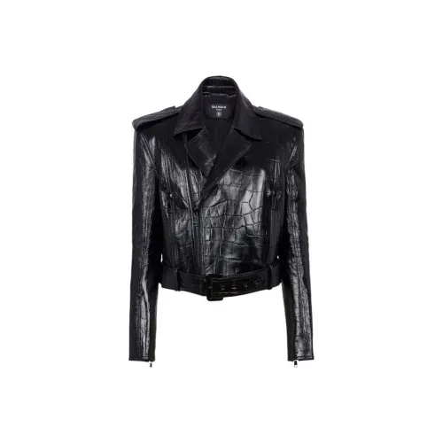 BALMAIN Черные Мужские Кожаные Куртки