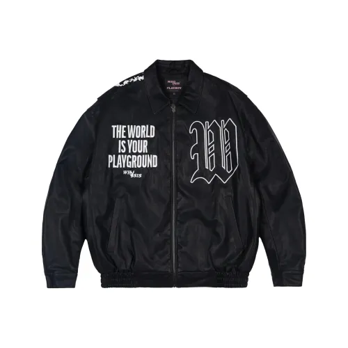 WHOOSIS Черная унисекс кожаная куртка