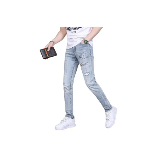 UOOHE Синие Унисекс Джинсы