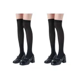 [2 упаковки] Черные носки выше колена *2