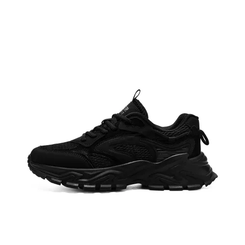 JEEP SPIRIT Толстая подошва Низкий топ [Premium Texture] Графитовый черный Мужской