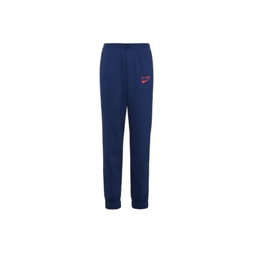 Найк Вязаные Тренировочные Штаны Мужские Синие