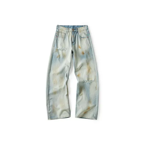 UKTK Светло-синие мужские джинсы