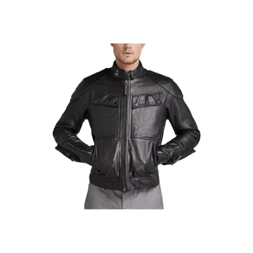 STAR RAW Черная мужская кожаная куртка