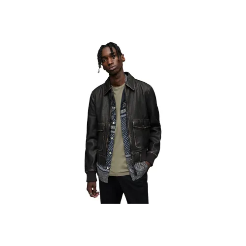 ALLSAINTS Черные Мужские Кожаные Куртки