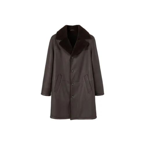 Loro Piana FW23 Кожа Куртка Мужская Земляной Тон