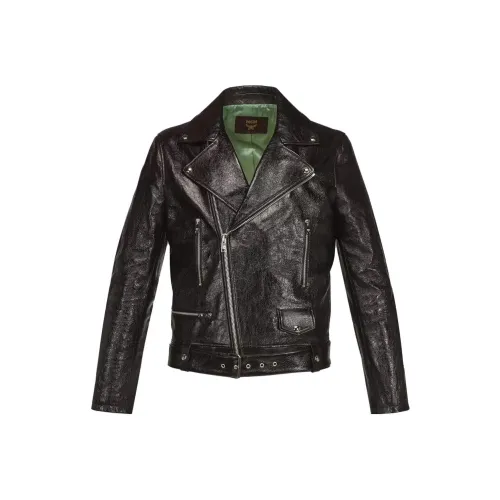 MCM SS23 Кожа Куртка Унисекс Черный