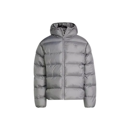 Adidas Originals Tonal С капюшоном Пуховая куртка Пуховая куртка Мужская Серый